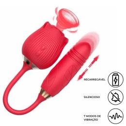 Sophie Vibrador Formato de Rosa com 10 Modos de Vibração, Vai e Vem e Pulsação