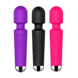 Vibrador Varinha Mágica com 20 Modos de Vibração e 8 Níveis de Velocidade 