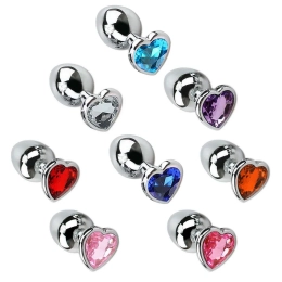 Plug Anal Cônico com Cristal Formato Coração M